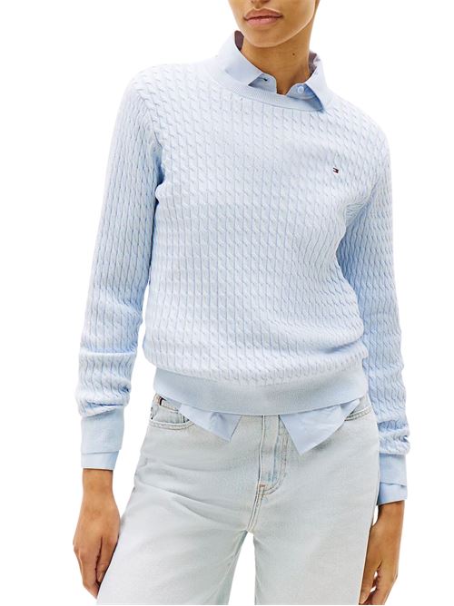 Maglia azzurra in cotone Tommy Hilfiger | WW0WW44993C1O